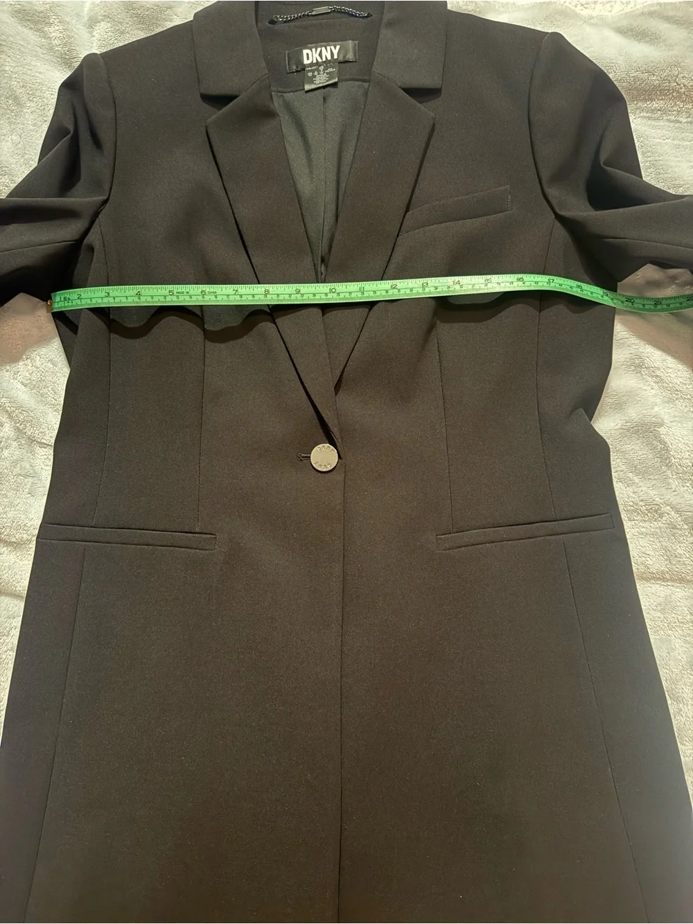 DKNY Black Single-Button Longline Blazer - Picture 6 of 9